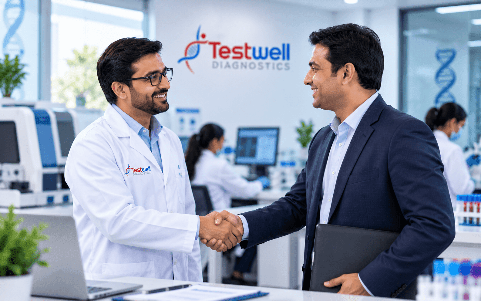Testwell diagnostic lab team at work